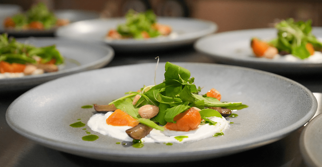 Roasted golden beet salad