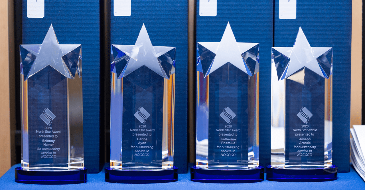 Four glass trophies