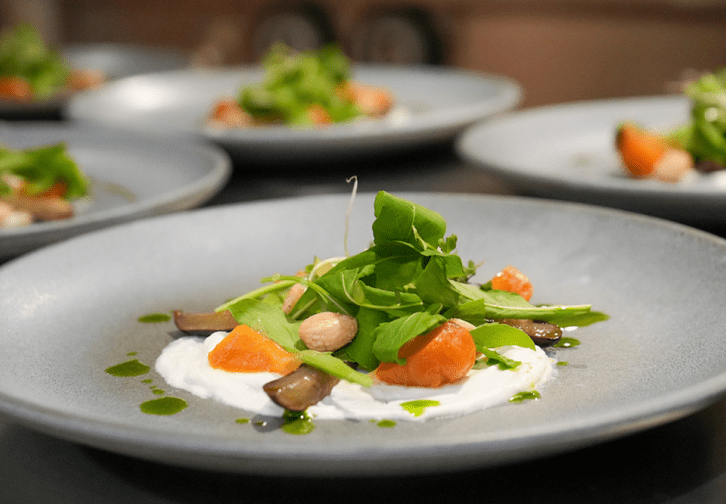 Roasted golden beet salad