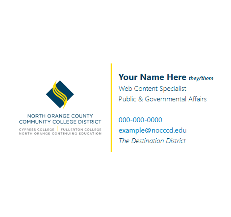 An visual example of what the District's email signature will generate