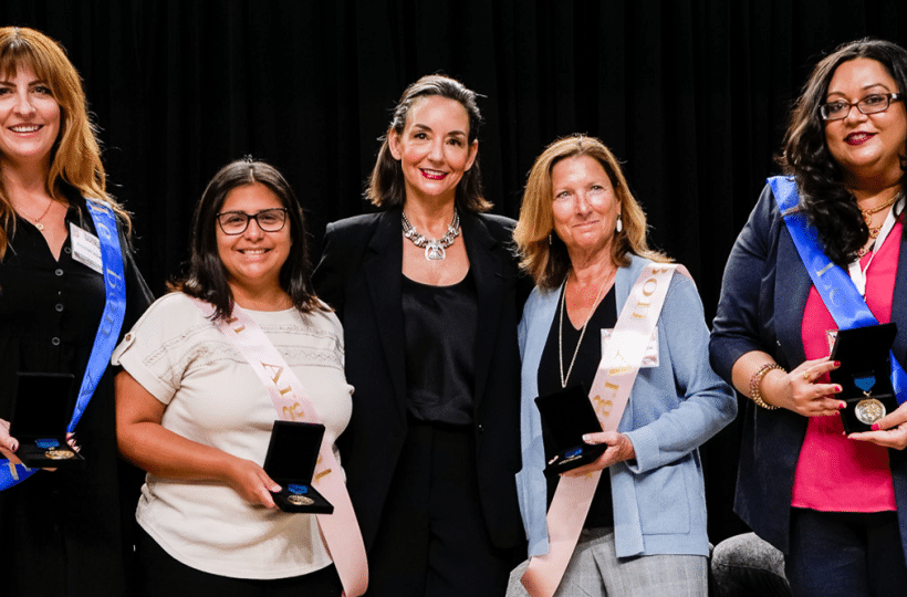 Resilience Award winners posing with Kai Stearns Davis