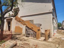 Scaffolding for south stairs